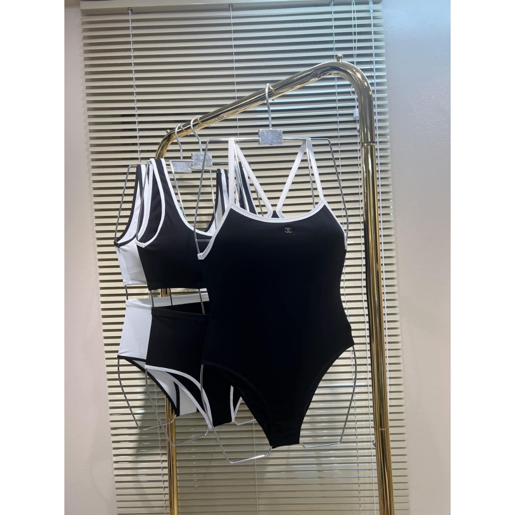Bikini đồ bơi 1 mảnh liền thân bodysuit 2 dây nữ viền trắng đính khoen cao cấp.BKN035 | BigBuy360 - bigbuy360.vn