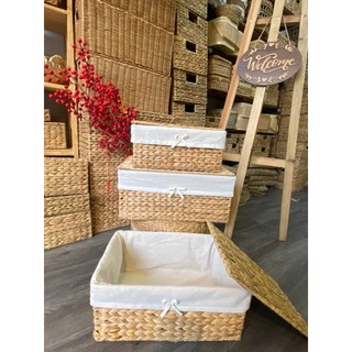 Hộp đựng quần áo, Giỏ đựng quần áo, Giỏ lục bình t được xịt PU chống ẩm mốc, phong cách vintage,...
