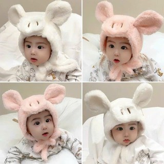 Mũ len hình heo dễ thương dành cho bé 0 - 2 tuổi