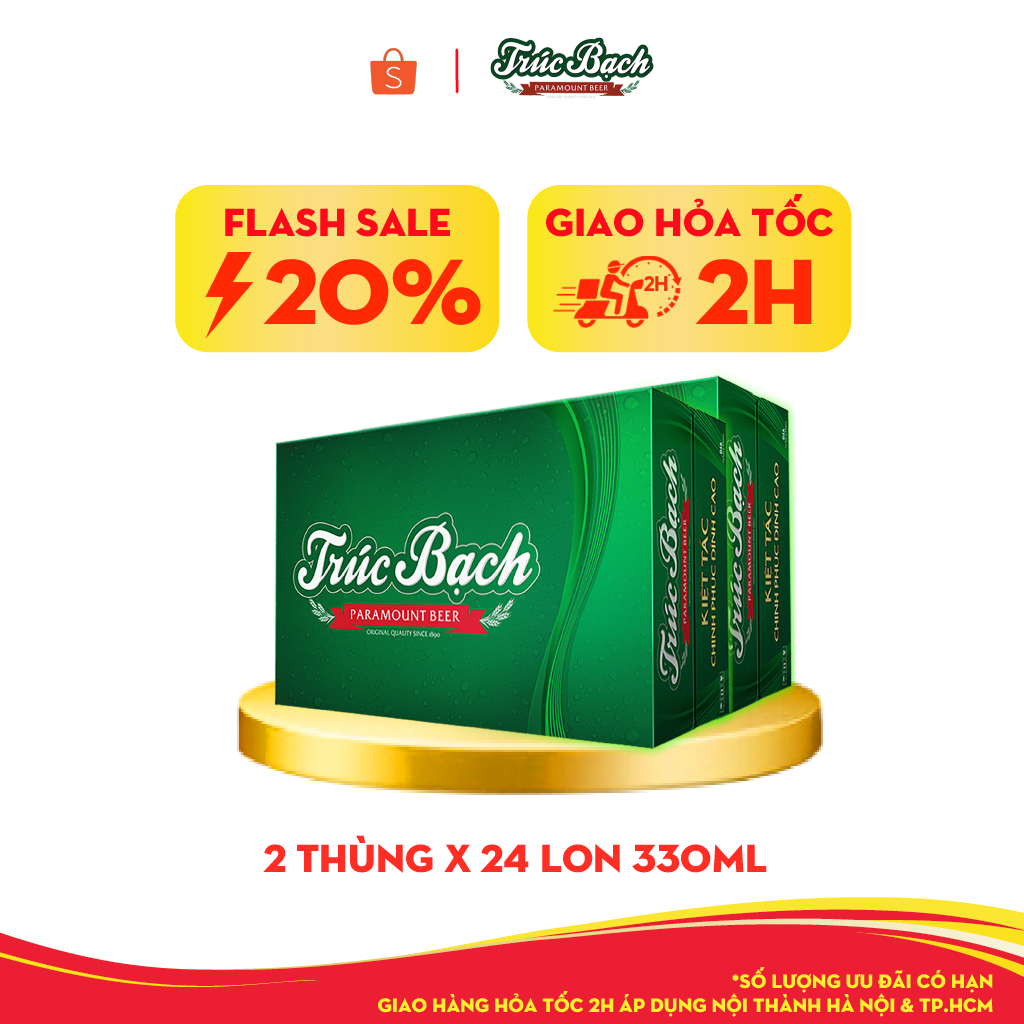 COMBO 2 Thùng 24 lon Bia Trúc Bạch – HABECO (330ml/lon)