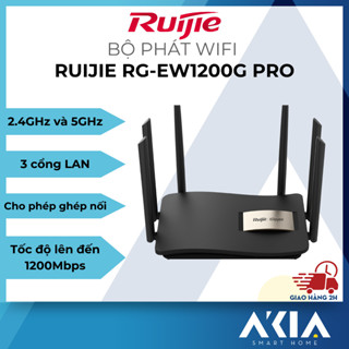 Bộ phát WiFi Ruijie RG-EW1200 Dual-band / RG-EW1200G PRO - Hỗ trợ băng tần kép 2.4GHz và 5GHz, 3 cổng LAN, tốc độ cao