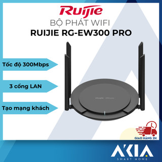 Bộ phát wifi Ruijie RG-EW300 PRO 300Mbps - Hỗ trợ 3 cổng LAN, wifi 2.4 GHz, tạo mạng khách riêng biệt
