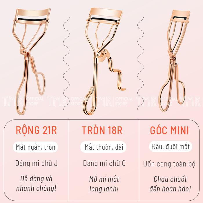Bấm Mi TMR Chuyên Dụng Dành Cho Mọi Dáng Mắt Khác Nhau Rose Gold