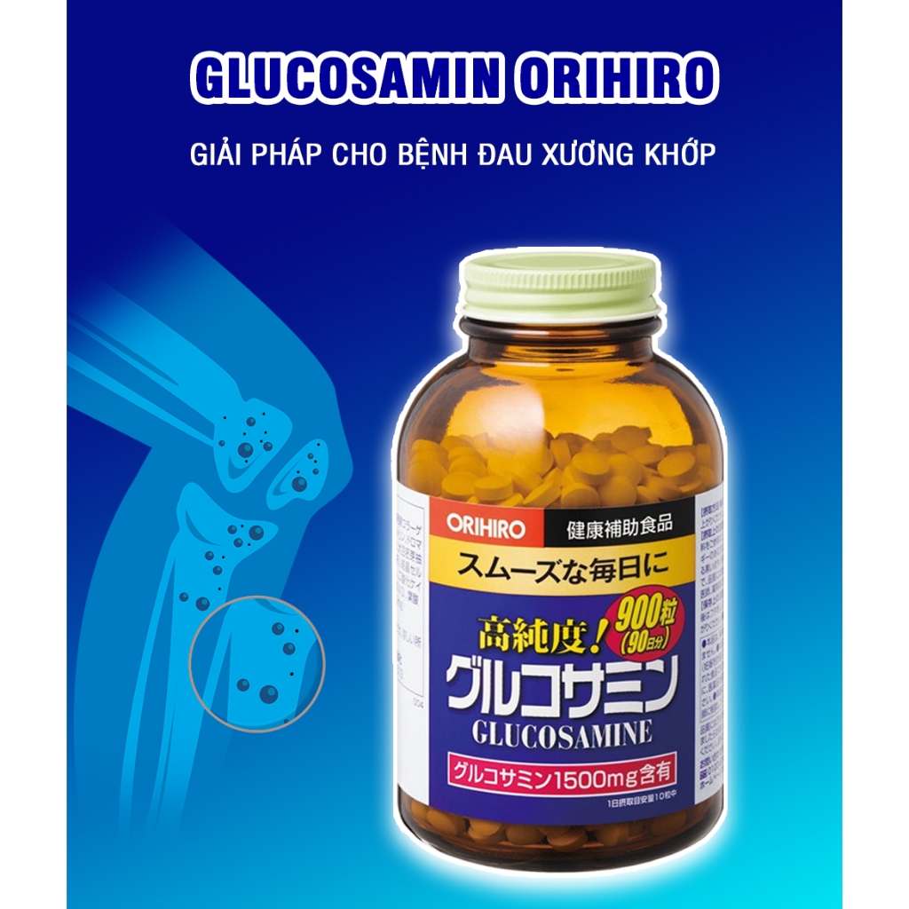 Viên uống bổ sung Glucosamine ORIHIRO Nhật Bản giảm đau xương khớp 900