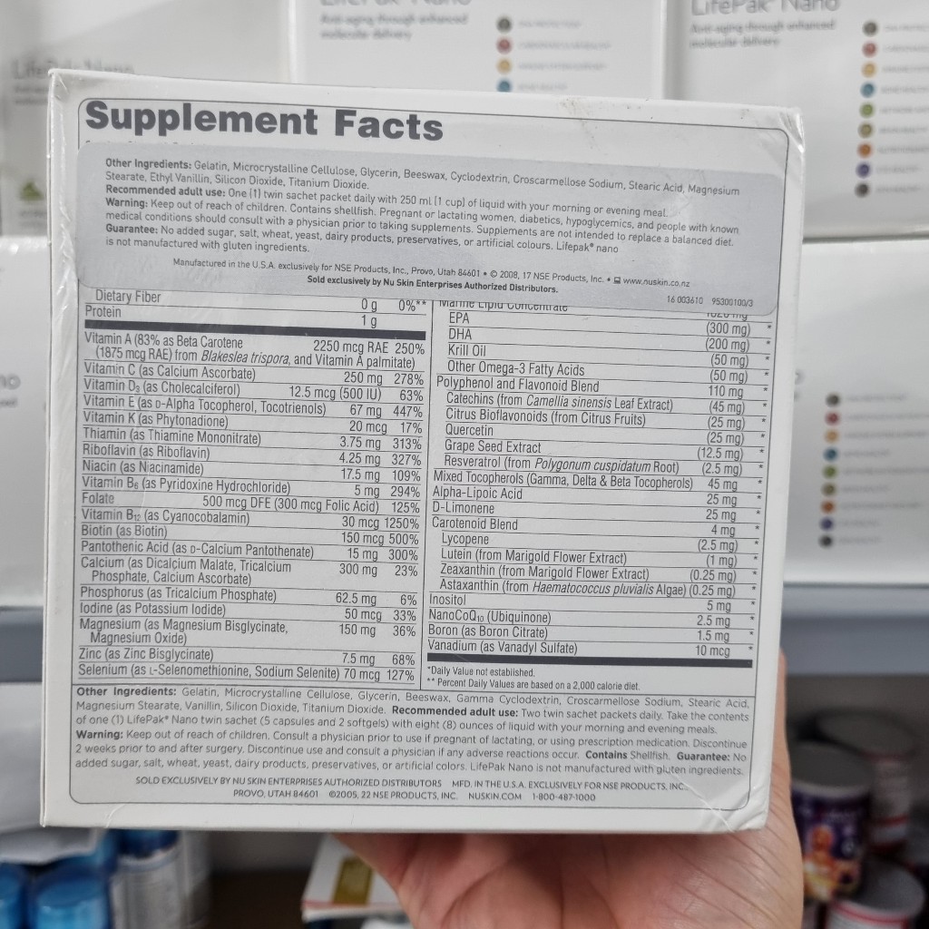 Lifepak Nano Nuskin mỹ, giúp bổ sung vitamin tổ hợp tăng cường trẻ hóa tế bào