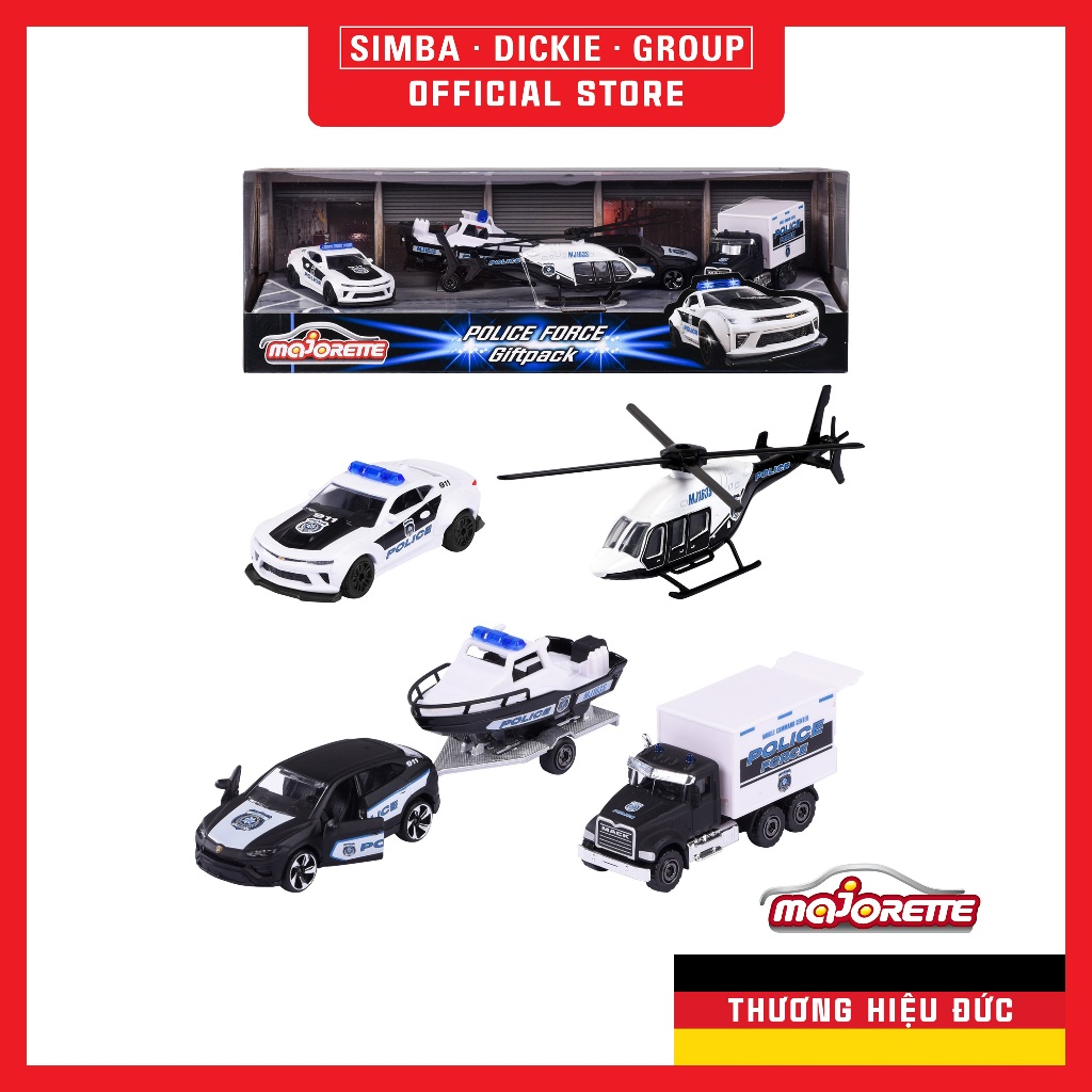 Bộ 4 Xe Mô Hình MAJORETTE Police Force 4 Pieces Giftpack 212053188  - Simba Toys Vietnam