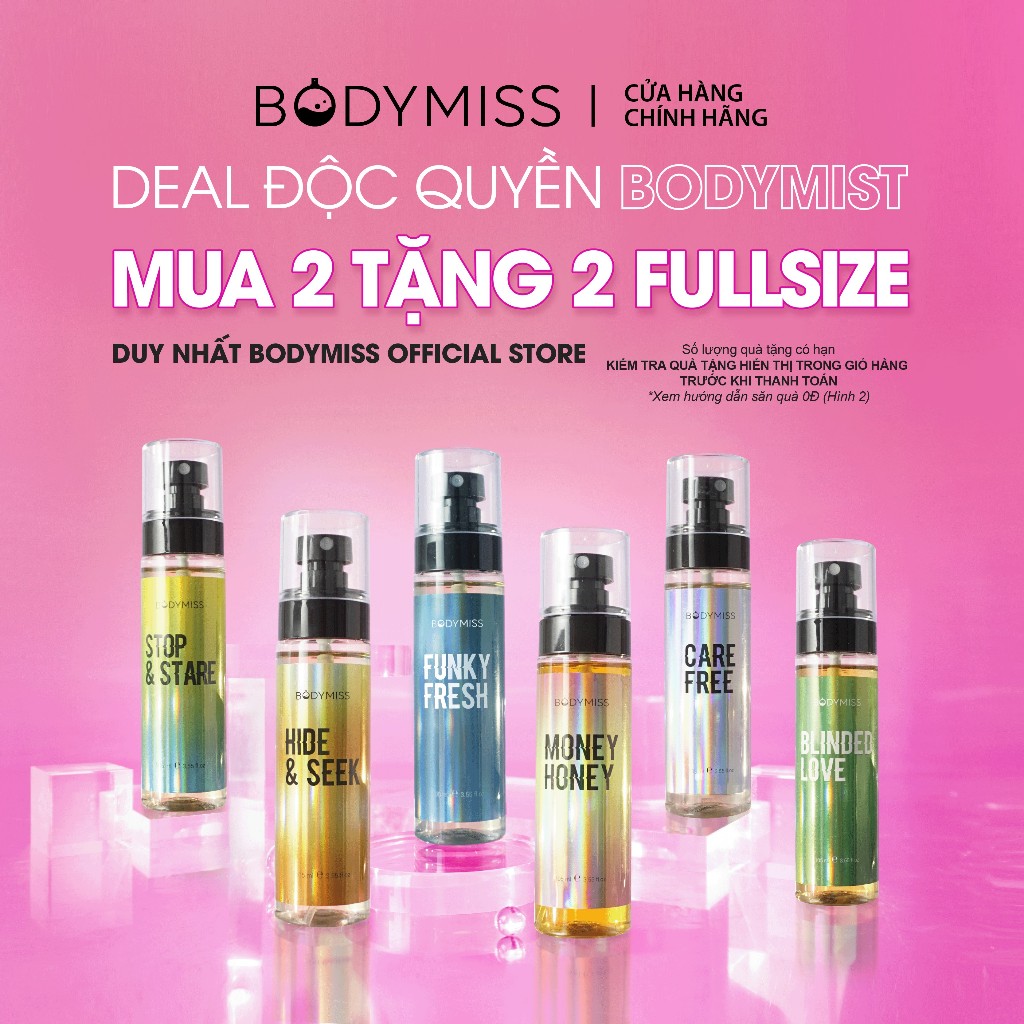 Body Mist Unisex Nam Nữ Đi Học Lưu Hương Lâu 6H Bodymist Xịt Thơm Chính Hãng BODYMISS
