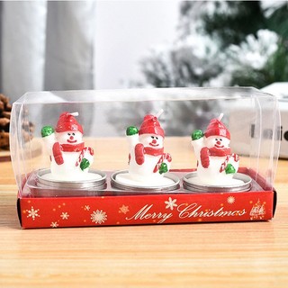 Nến Noel hình người tuyết - Hộp nến hình người tuyết có hộp gồm 3 nến giáng sinh dùng làm quà giáng sinh, quà noel 2023