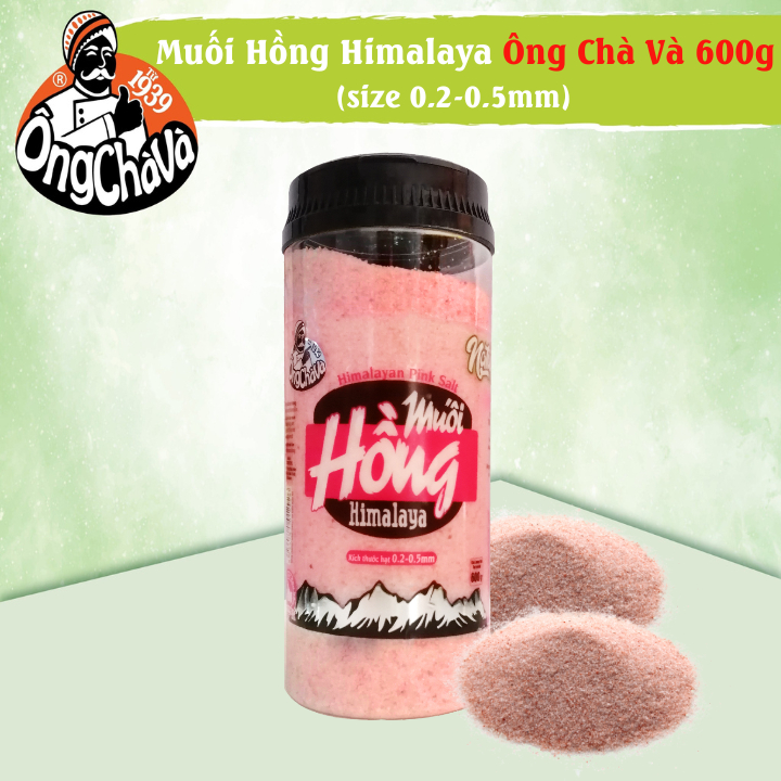 Hũ Muối Hồng Himalaya Ông Chà Và 600g (Size 0.2 - 0.5mm) - Himalayan Pink Salt 600g