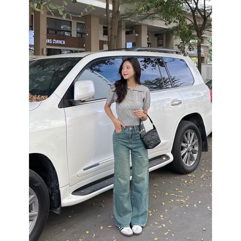 Áo Len PoLo - 603967 - 3 Nút - Đan Xoắn