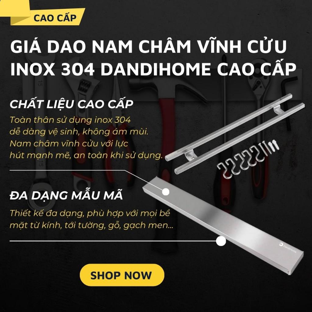 Giá nam châm kép dắt dao, treo đồ inox 304 DandiHome