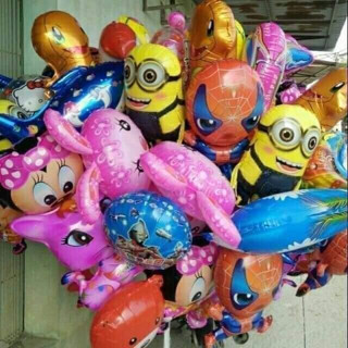 30/50 Bóng hình con vật , bóng bay hình thú có kèm que cầm trang trí sinh nhật, sự kiện mẫu giao ngẫu nhiên