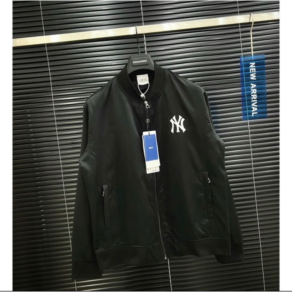 Áo Khoác Gió MLB NY Logo Thêu Chất Gió 2 Lớp Bản Đặc Biệt Phong Cách Boy Phố Hottrend 2023 - Áo Khoác Dù MLB NY
