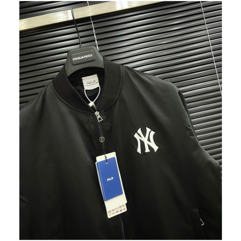 Áo Khoác Gió MLB NY Logo Thêu Chất Gió 2 Lớp Bản Đặc Biệt Phong Cách Boy Phố Hottrend 2023 - Áo Khoác Dù MLB NY