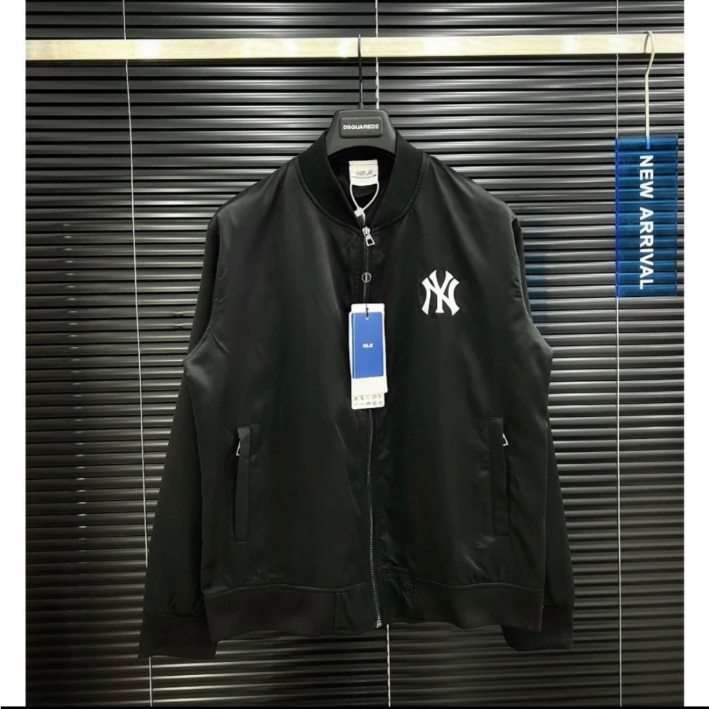Áo Khoác Gió MLB NY Logo Thêu Chất Gió 2 Lớp Bản Đặc Biệt Phong Cách Boy Phố Hottrend 2023 - Áo Khoác Dù MLB NY