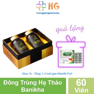 Đông trùng hạ thảo Banikha Bổ thận nam Bổ phổi Tăng đề kháng Ngừa lão hóa Tăng cường sinh lý nam Hộp 60 Viên