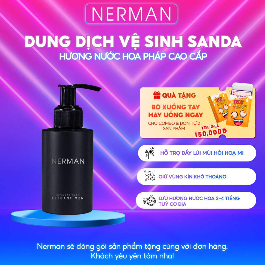 Dung dịch vệ sinh nam giới Nerman Elegant Men Nerman hương nước hoa cao cấp 100ml/chai
