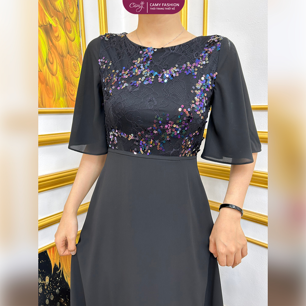 ĐẦM REN KIM SA PHỐ TẰM Ý SANG TRỌNG MÃ 3890