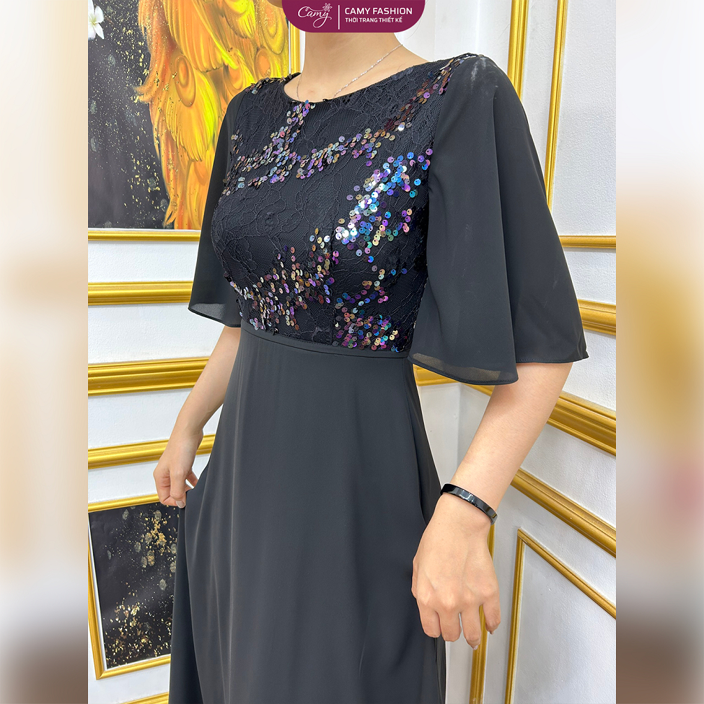 ĐẦM REN KIM SA PHỐ TẰM Ý SANG TRỌNG MÃ 3890