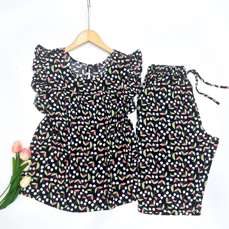 Đồ Bộ Tole Nữ, Bộ Lanh Lửng Cánh Tiên VNXK F21 doboxinh