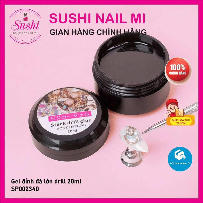 Hủ gel đính đá, chấm đá siêu bền Stuck Drill - Sushi nail mi