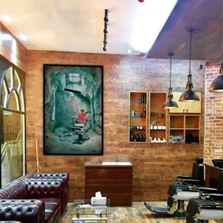 Tranh treo tường Barber, tranh decor salon, tiệm làm tóc, barber Vintage, chất liệu Canvas khung Gỗ, Kích thước 30x40 cm