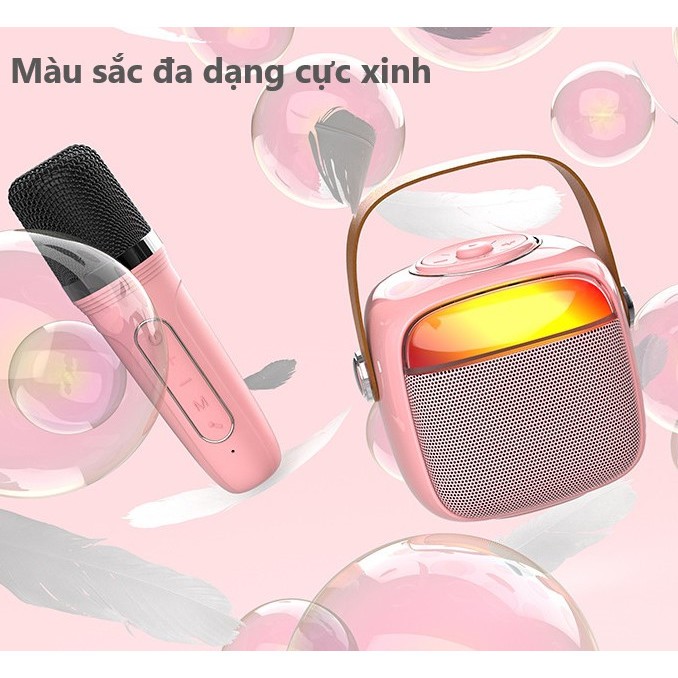 Loa karaoke mini bluetooth cầm tay KMS 190 GrownTech hỗ trợ cổng aux blutooth led chuẩn hãng công suất lớn