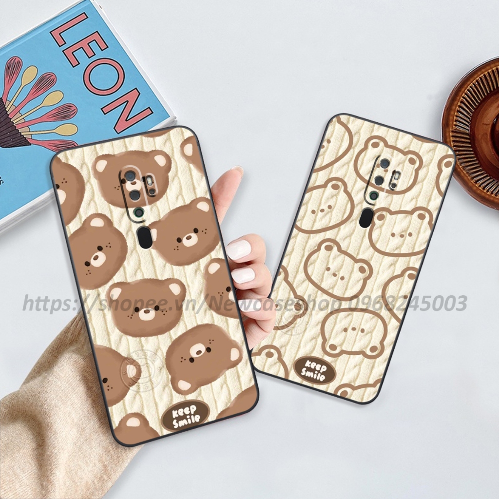 Ốp lưng Oppo A5 2020 / A9 2020 in hình họa tiết len Bear Cute