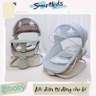   ẢNH THẬT + VIDEO  Nôi điện kết hợp ghế ăn dặm tiện dụng cho bé 8113 8114 - Bảo hành 12 tháng 