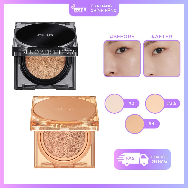 Phấn Nước CLIO Che Phủ Toàn Diện Kill Cover The New Founwear & Koshort in Seoul Limited Cushion (15g x2)