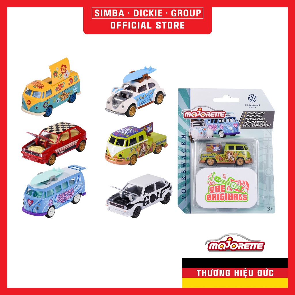 Đồ Chơi Xe Mô Hình MAJORETTE VW The Originals 1:64 Volkswagen Die-Cast Model Cars Toys - Majorette Vietnam