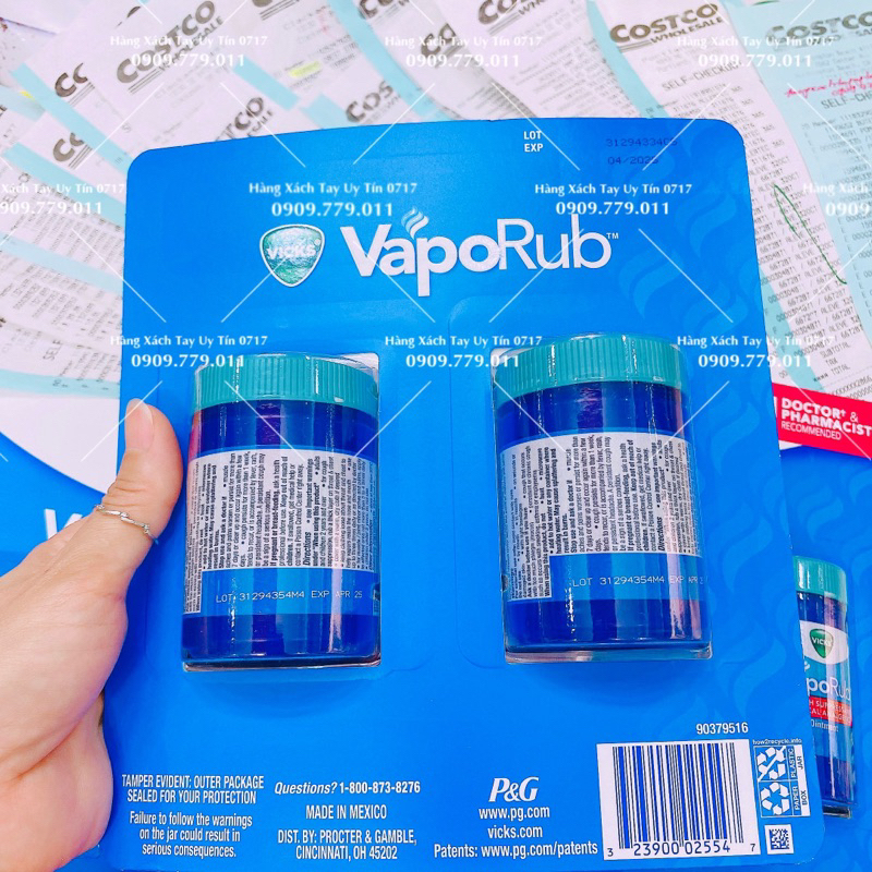 Dầu bôi ấm hết ho Vicks Vaporub chuẩn Mỹ Date 5/25 cough suppressant topical analgesic