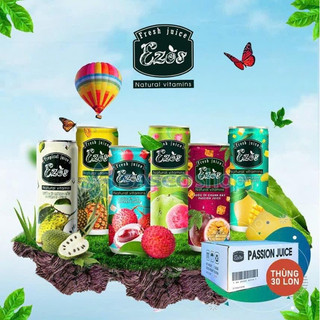 Nước ép trái cây Ezos xuất Châu Âu thùng 30 lon