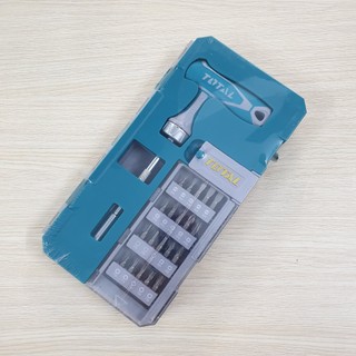 Bộ tua vít 25 chi tiết total tacsd30256 thân hợp kim crv kèm 20 mũi vít đa dụng và cần nối từ tính