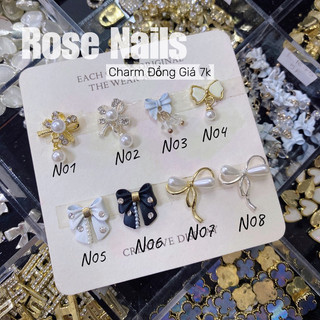 Charm Kim Loại , Charm Nail Gắn móng Tay Charm Gấu Thuỷ Tinh Gắn Móng Siêu Xinh
