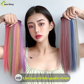 Tóc giả BUNA nhiều màu móc light cá tính; Kẹp tóc giả Highlight Móc Line Tóc Nhiều Màu Sắc Xinh Xắn