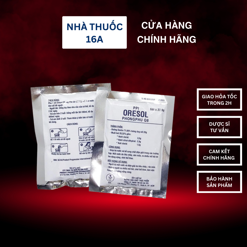 ORESOL GÓI BÙ NƯỚC ĐIỆN GIẢI CTY PHONG PHÚ - NƯỚC BIỂN KHÔ - TRÁNH TÌNH TRẠNG MẤT NƯỚC DO VẬN ĐỘNG NẶNG, TIÊU CHẢY, ÓI