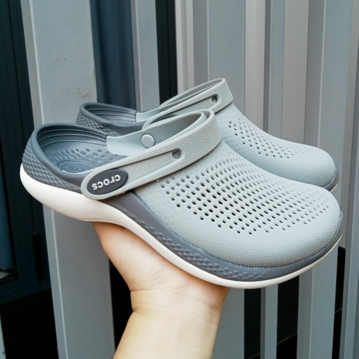 Dép Cross Literide 360, Dép Nam Nữ - FREESHIP + Hàng loại 1- giày sục sandal Crocs quai ngang bít đầu nam nữ,ghi lót ghi