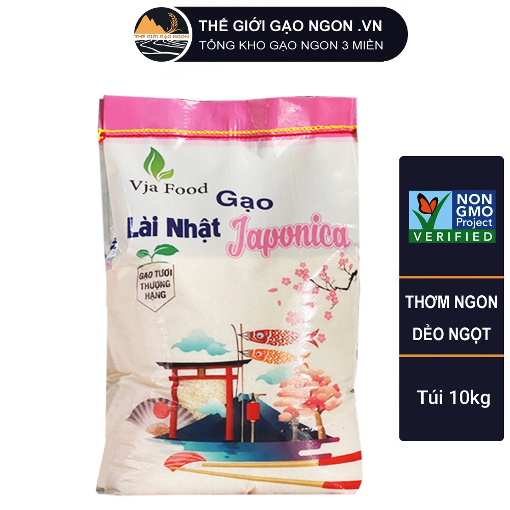 Gạo Lài Nhật VJA - Japonica Túi 10kg thơm ngon thượng hạng