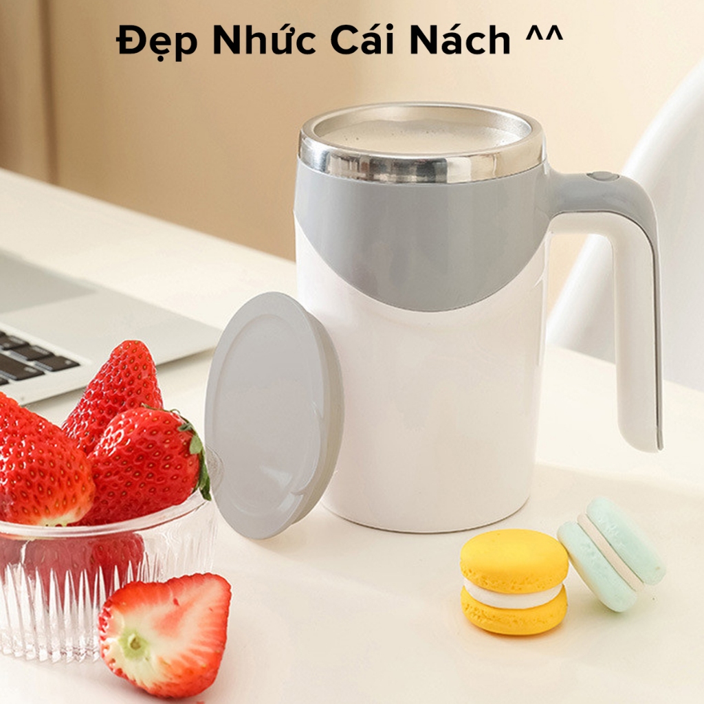 Cốc Tự Khuấy Tự Động 380ml Giữ Nhiệt Cốc Pha Cà Phê Sữa Hoa Quả Cốc Khuấy Điện Bằng Thép Không Gỉ Chính Hãng Amalife