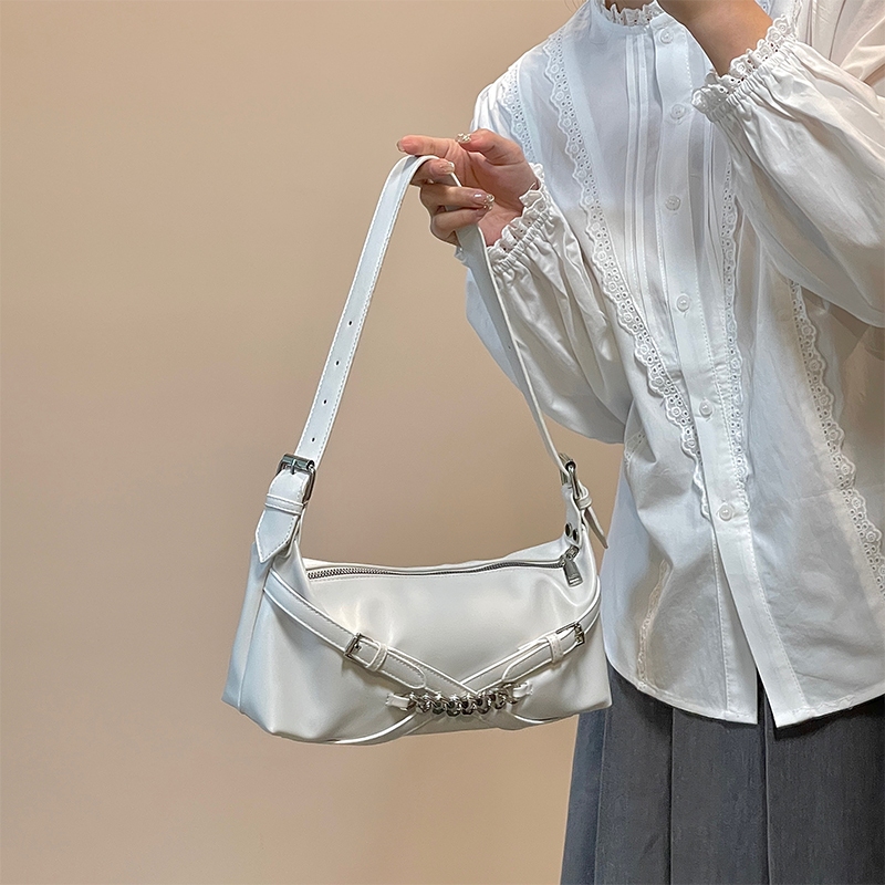 Túi Đeo Vai Nữ, Túi Bánh Mì Phối Xích Cá Tính Thời Trang Hàn Cao Cấp Lila222