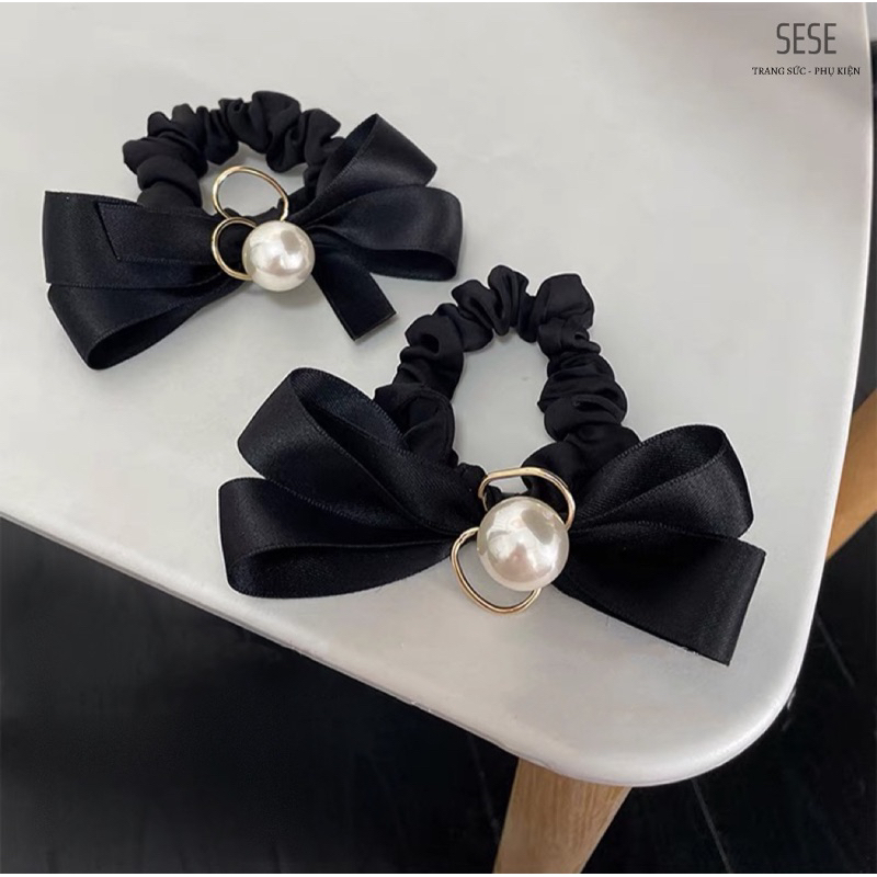 CT2 - CỘT TÓC ĐÍNH NGỌC PHỐI LỤA MỀM HÀN QUỐC