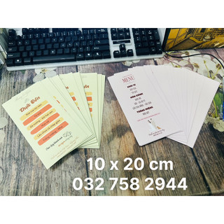 In menu tiệc cưới để bàn