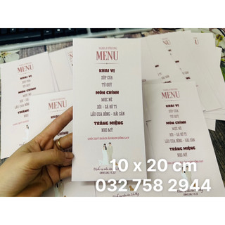 In menu tiệc cưới để bàn
