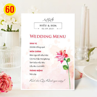 In menu tiệc cưới để bàn