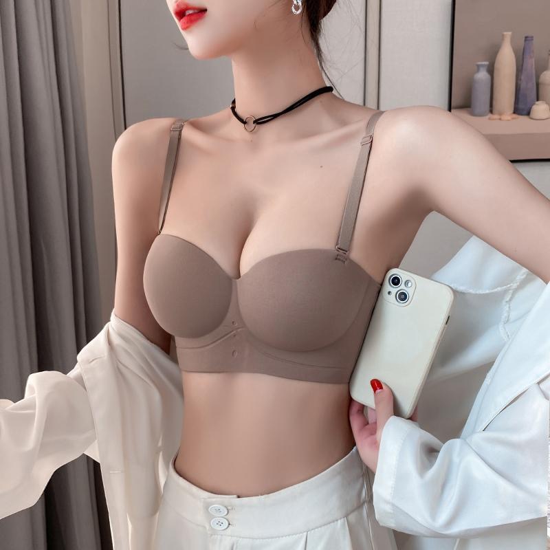 Áo Lót Bra Ngực Su Đúc Không Gọng Mút Dày Nâng Ngực Tạo Khe -- 230204