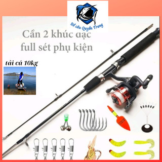Bộ cần câu máy cần câu 2 khúc đặc kèm + máy câu 200 cuốn sẵn cước + full set phụ kiện,cần câu máy tải tĩnh 4.5kg