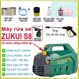 Máy xịt rửa xe cao áp chỉnh áp zukui s8 3000w