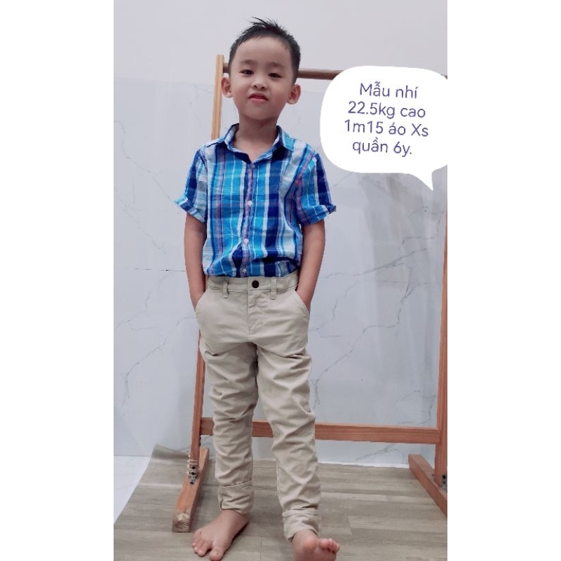 Áo sơ mi polo có cổ bé trai size đại 20kg tới 52kg vải dư rất đẹp form áo dài