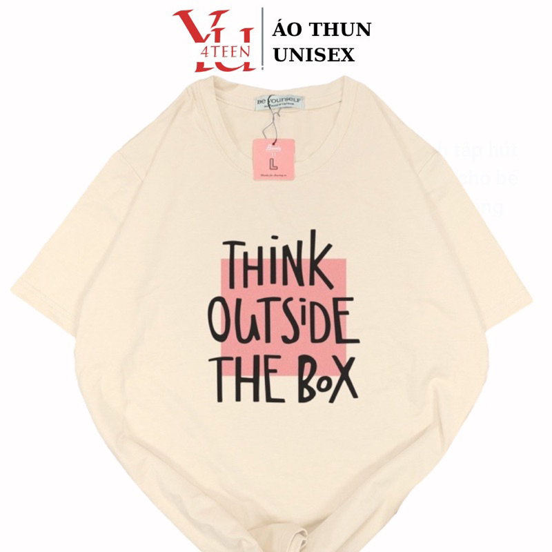 Áo Thun PHÔNG NAM NỮ Tay Ngắn UNISEX in Decal CHỮ THINK - Hình chụp thật (Đủ size M-L-XL-XXL BIGSIZE) - Số đo ở cuối